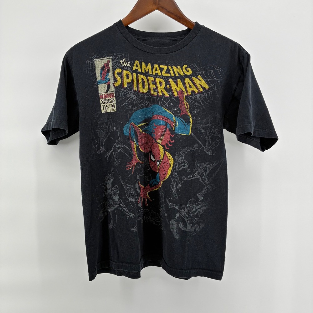 Disney Store Marvel The Amazing Spider-Man Comic Graphic Tee Black Small